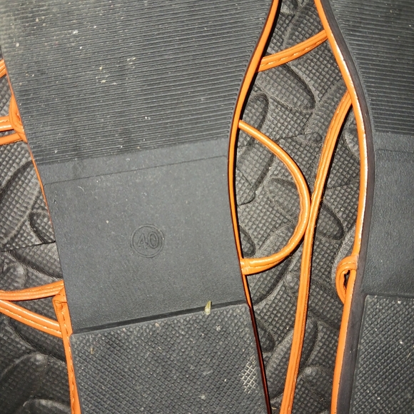 Women Orange Lace up flat sandals - Picture 7 of 8